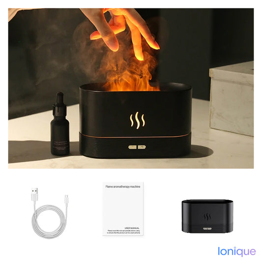 Ionique | AromaFlame 180 – Umidificador Ultrassônico com Efeito Chama & Aromaterapia