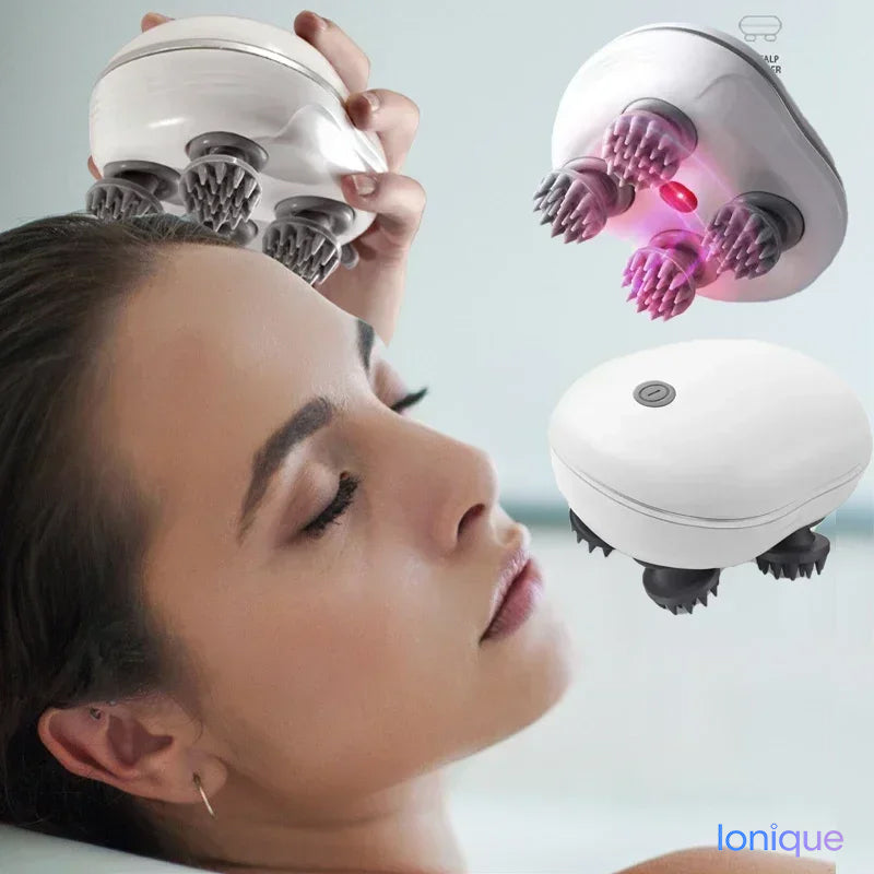 Ionique | Massageador de Couro Cabeludo com Luz Vermelha – Relaxamento & Circulação