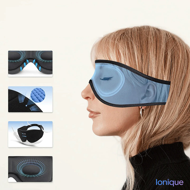 Ionique | Máscara Bluetooth 3D – Imersão Sonora & Escuridão Absoluta