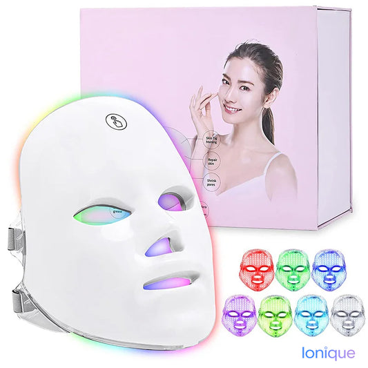 Ionique | Máscara Facial de LED 7 Cores – Rejuvenescimento & Acne Control