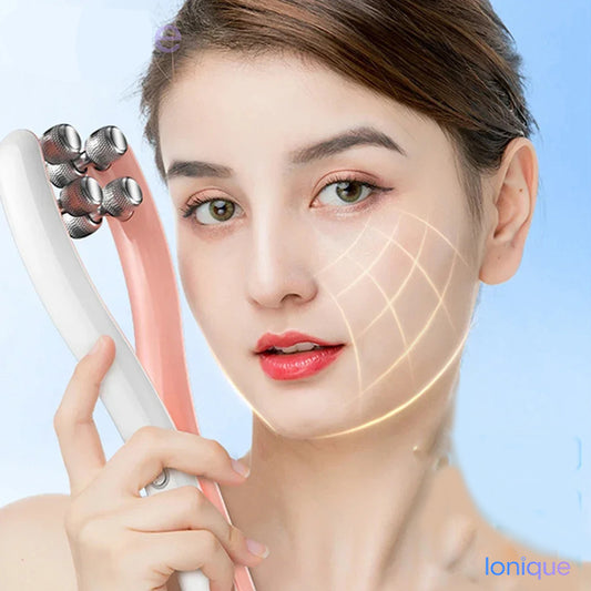 Ionique | FaceRoll EMS 2-em-1 – Massageador 3D & Microcorrente para Lifting Facial