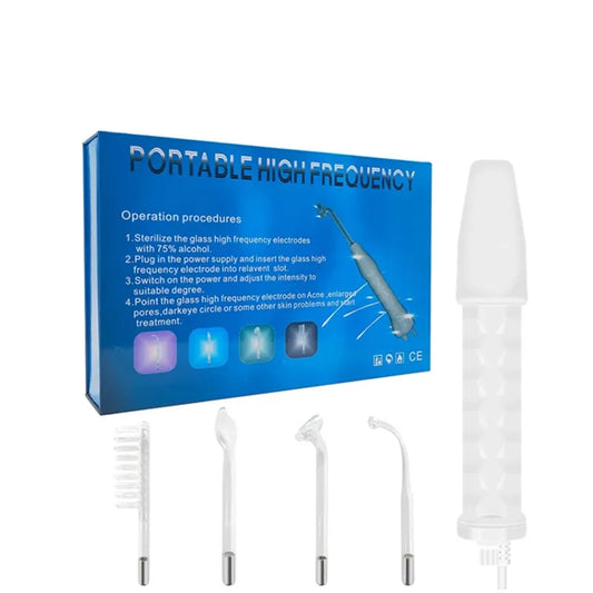 Ionique | DermalGlow HF – Bastão de Alta Frequência com Eletrodos Neon & Argônio para Rosto e Couro Cabeludo