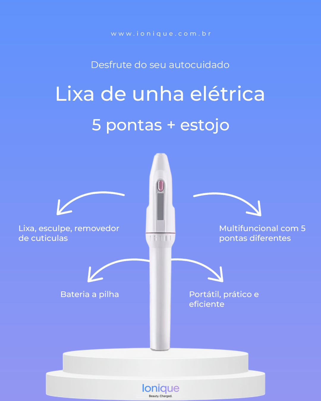 Ionique Lixa Elétrica 5 em 1 - Mãos e Pés