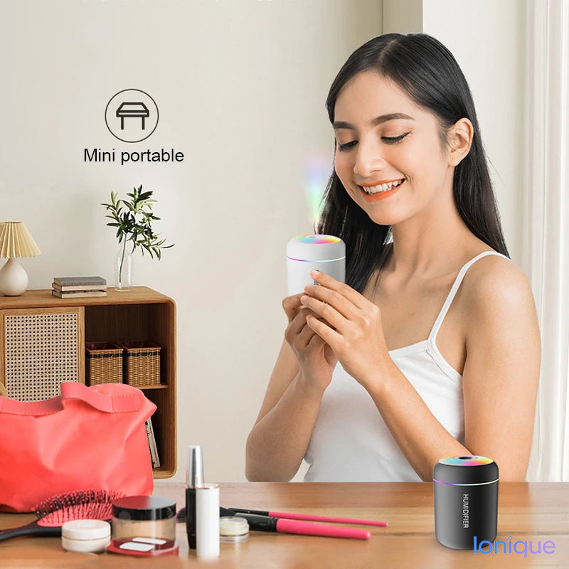Ionique | NanoMist 2-em-1 – Umidificador & Difusor USB para Bem-Estar