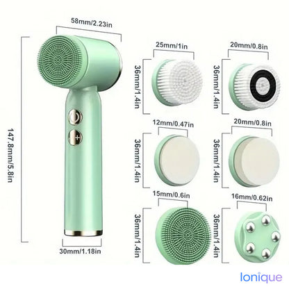 Ionique | PureSpin 6-em-1 – Escova de Limpeza Facial Elétrica