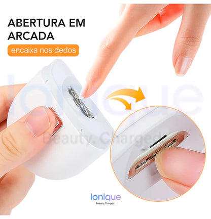 Ionique | 2‑em‑1 Cortador e Polidor Elétrico de Unhas – Recortador Automático com LED, Recarregável & Silencioso