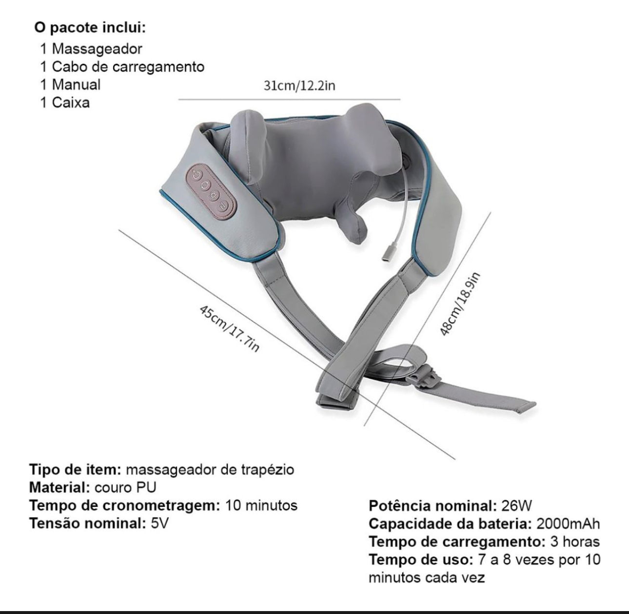 Ionique Élance 4D | Massageador Sem Fio para Pescoço e Ombros com Calor Inteligente