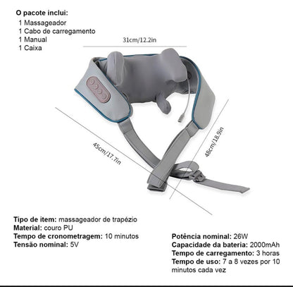 Ionique Élance 4D | Massageador Sem Fio para Pescoço e Ombros com Calor Inteligente