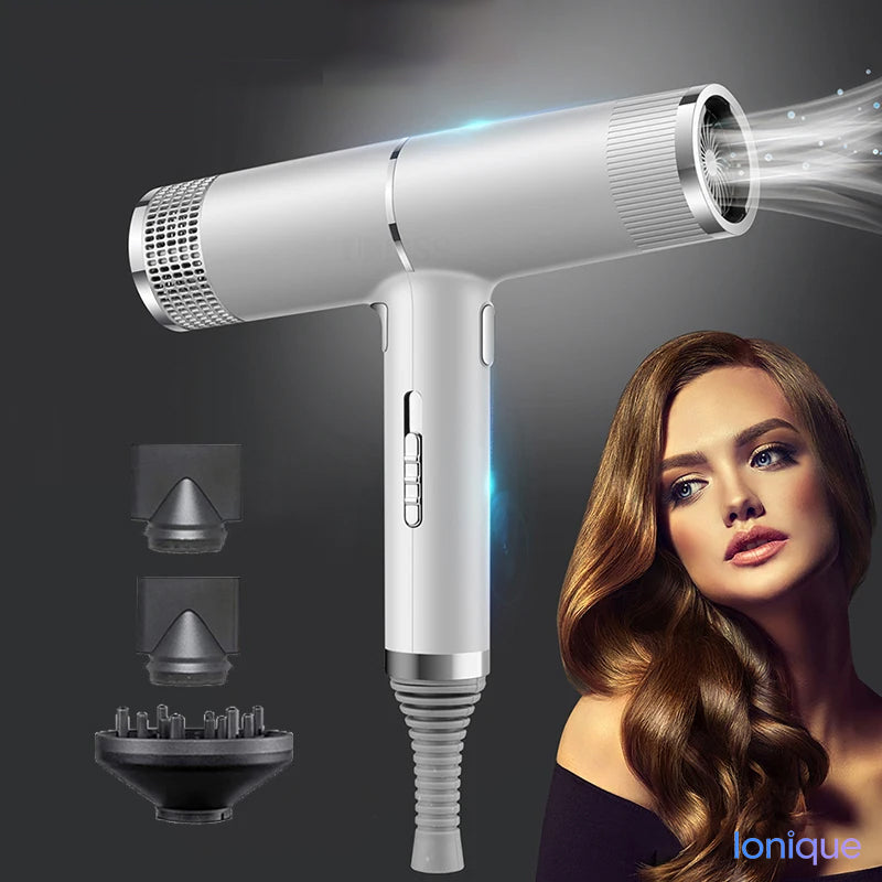 Ionique | Secador Bladeless 57° – Íons Negativos, Colágeno & Portabilidade Premium