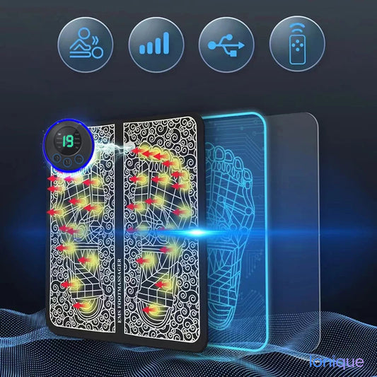 Ionique | Tapete Massageador de Pés EMS – Circulação Ativa & Alívio Instantâneo