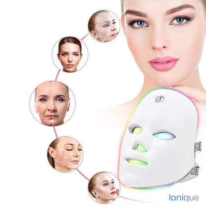 Ionique | Máscara Facial de LED 7 Cores – Rejuvenescimento & Acne Control