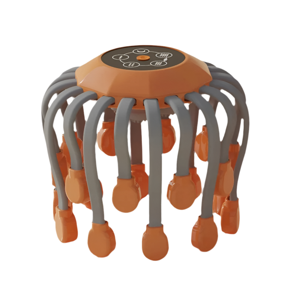 Ionique | OctoScalp 20 – Massageador Elétrico de Couro Cabeludo com 20 Pinos Rotativos, 5 Modos & Timer Inteligente