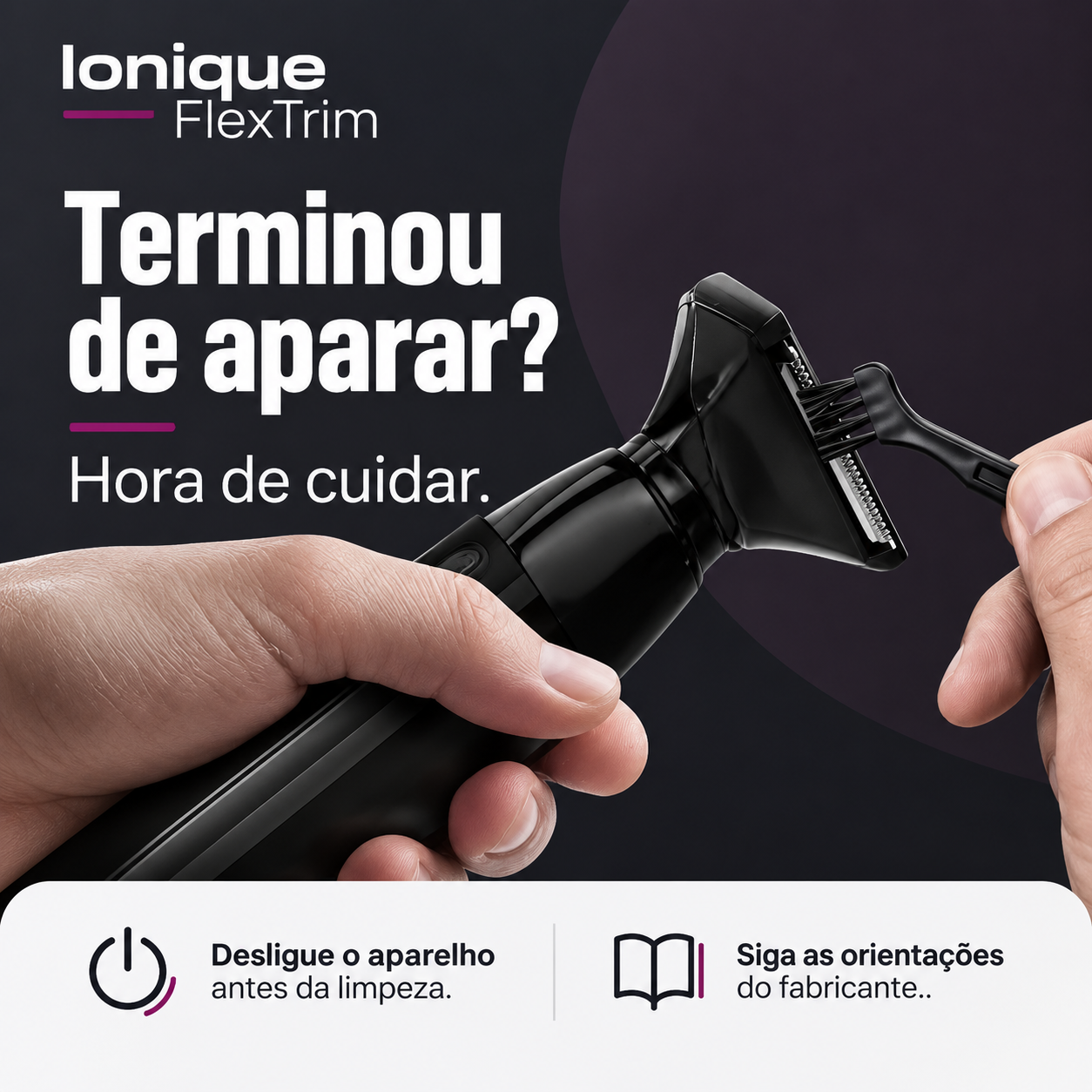 Ionique FlexTrim | Aparador Elétrico de Pelos para Costas e Corpo