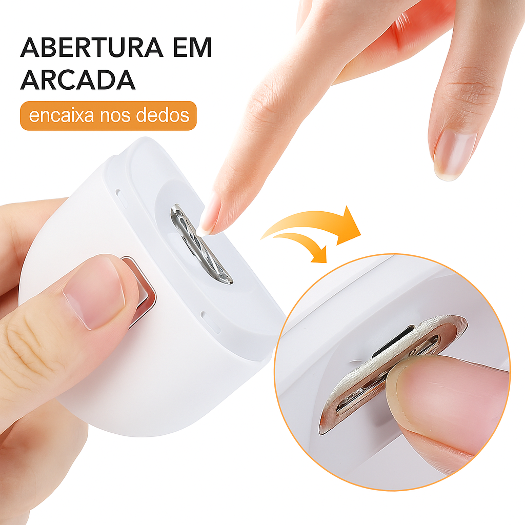 Ionique | 2‑em‑1 Cortador e Polidor Elétrico de Unhas – Recortador Automático com LED, Recarregável & Silencioso