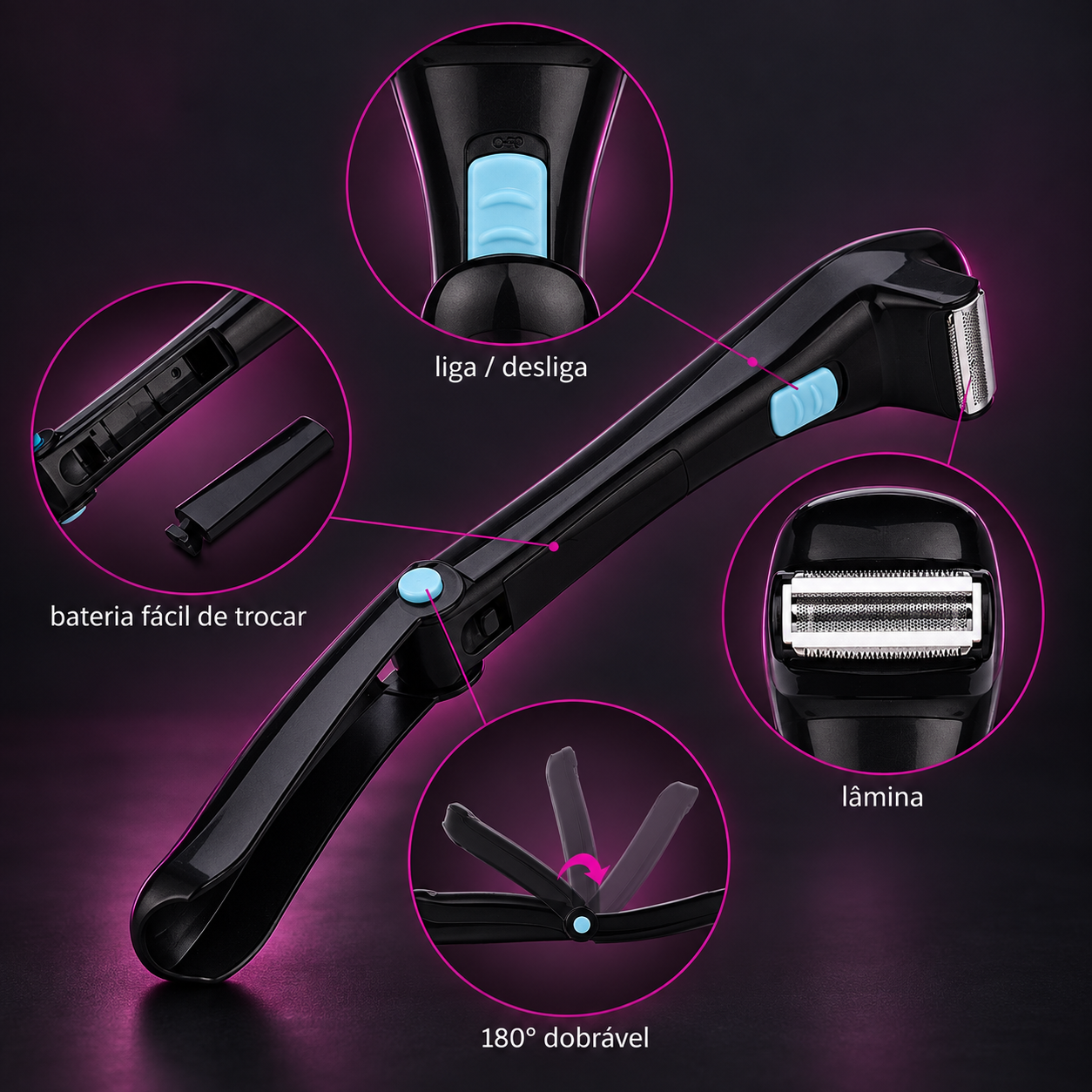 Ionique FlexTrim | Aparador Elétrico de Pelos para Costas e Corpo