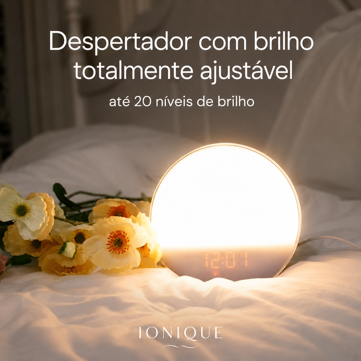 Ionique | AuroraRise – Despertador com simulação de nascer e pôr do sol