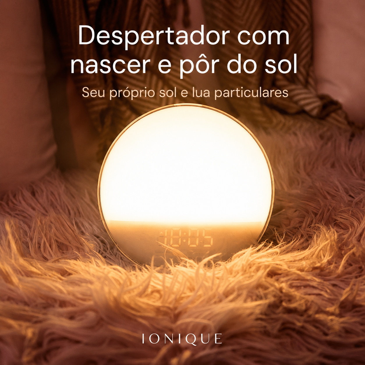 Ionique | AuroraRise – Despertador com simulação de nascer e pôr do sol