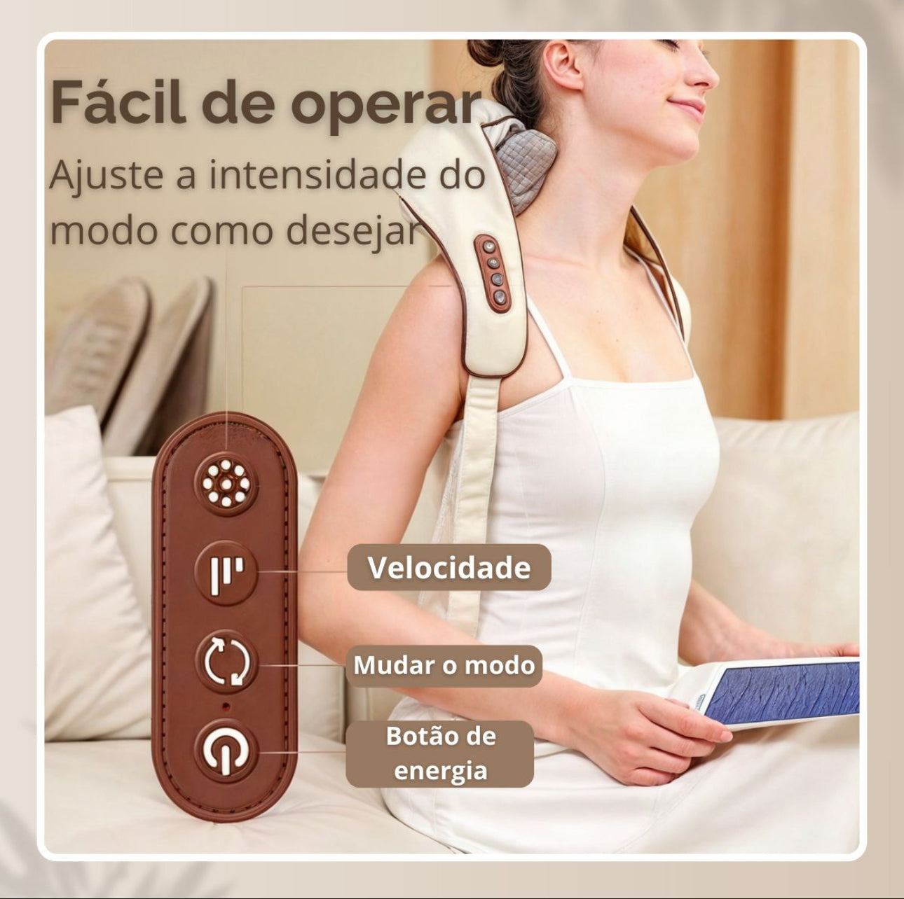 Ionique Élance 4D | Massageador Sem Fio para Pescoço e Ombros com Calor Inteligente