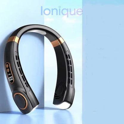 Ionique | Ventilador Portátil de Pescoço com LED – Refrigeração Sem Lâminas e 5 Velocidades