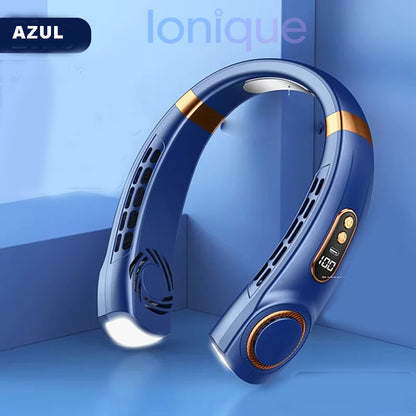 Ionique | Ventilador Portátil de Pescoço com LED – Refrigeração Sem Lâminas e 5 Velocidades